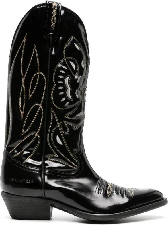 DSQUARED2 Leren cowboylaarzen Zwart