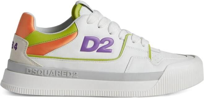 Dsquared2 Leren sneakers met logo-reliëf Wit