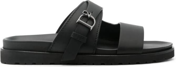 DSQUARED2 Slippers met logo gesp Zwart