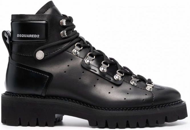 DSQUARED2 Leren enkellaarzen Zwart