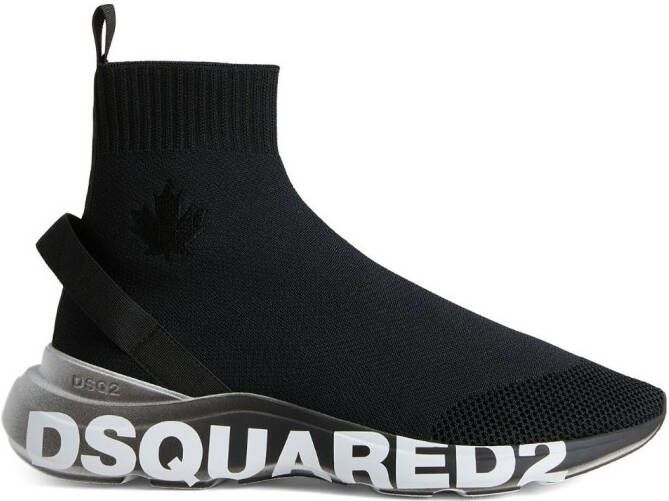 DSQUARED2 Soksneakers met logoprint Zwart