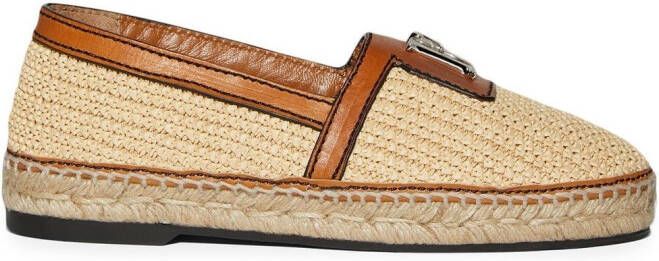 DSQUARED2 Natural raffia loafers Beige