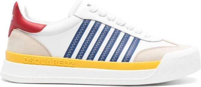 DSQUARED2 New Jersey leren sneakers Zilver