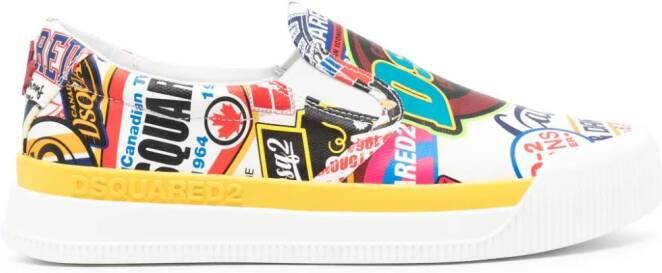 DSQUARED2 New Jersey Logomania sneakers Wit