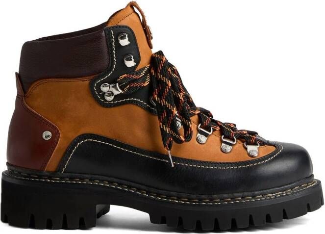 DSQUARED2 panelled leather hiking boots Bruin