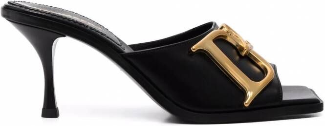 DSQUARED2 Sandalen met logoplakkaat Zwart