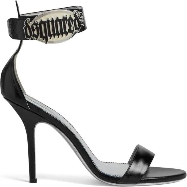 DSQUARED2 Sandalen met logoplakkaat Zwart