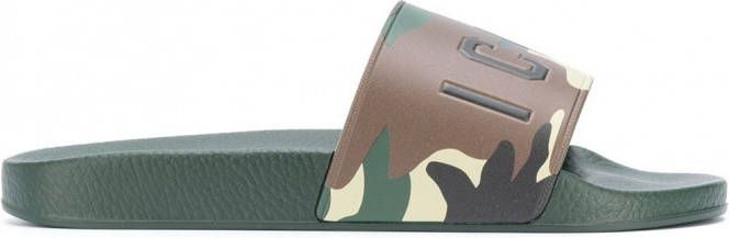 Dsquared2 Slippers met camouflageprint Groen