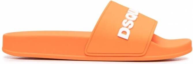 DSQUARED2 Slippers met logo applicatie Oranje