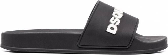 DSQUARED2 Slippers met logoprint Zwart