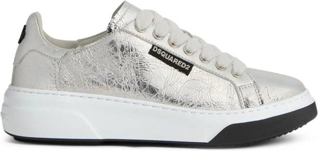 DSQUARED2 Sneakers met metallic afwerking Zilver