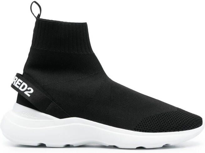 DSQUARED2 Soksneakers met logoprint Zwart