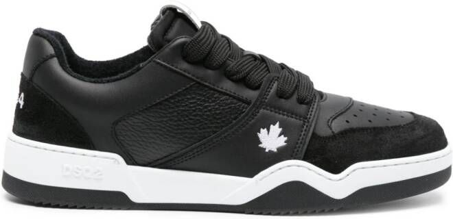 DSQUARED2 Spiker leren sneakers Zwart