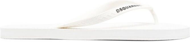 DSQUARED2 Teenslippers met logo-reliëf Wit