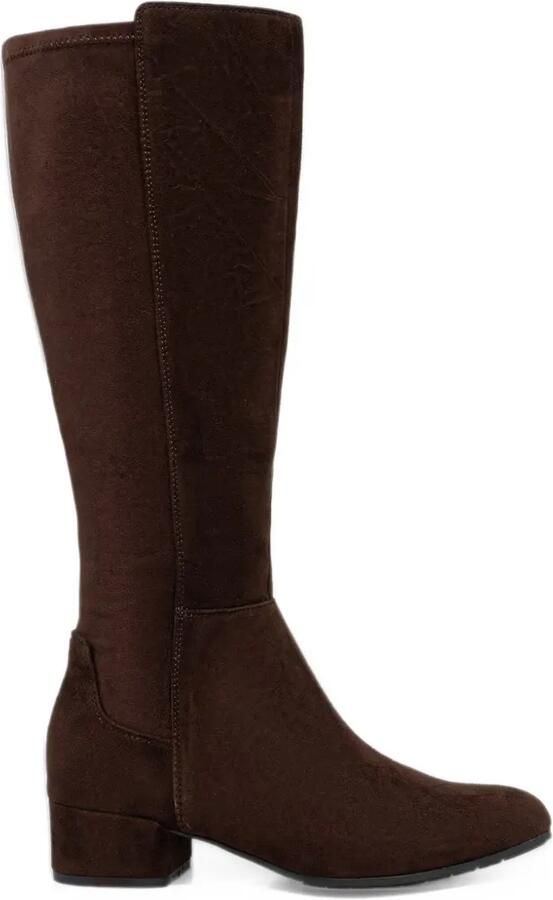 Dune London suede-effect knee-high boots Bruin