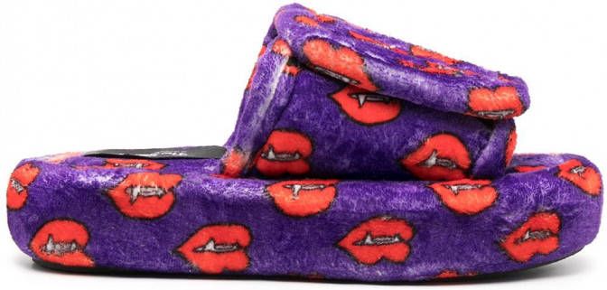 DUOltd Slippers met print Paars