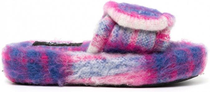DUOltd Volume geruite slippers Paars