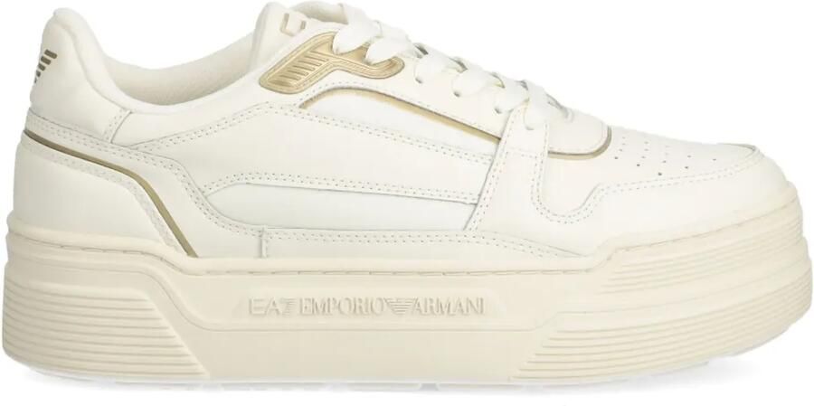 Ea7 Emporio Armani Leren sneakers Beige