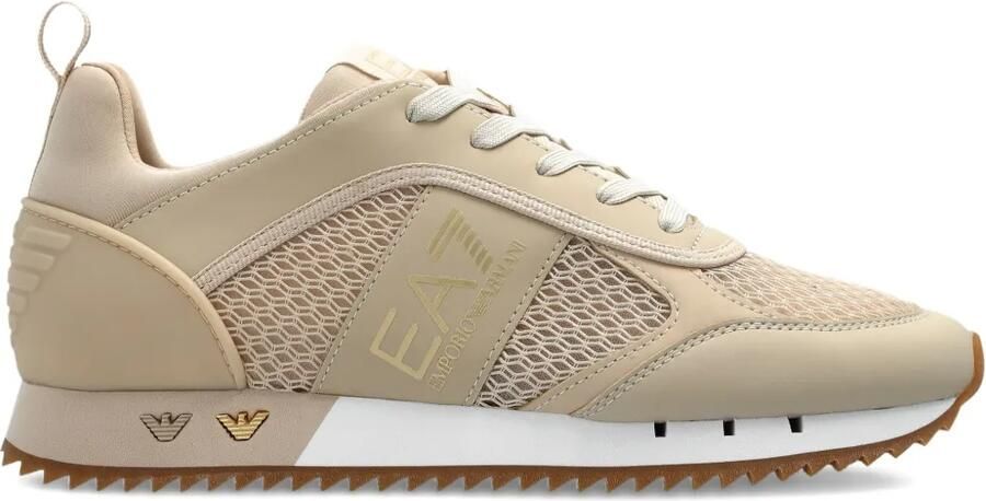 Ea7 Emporio Armani Leren sneakers Beige