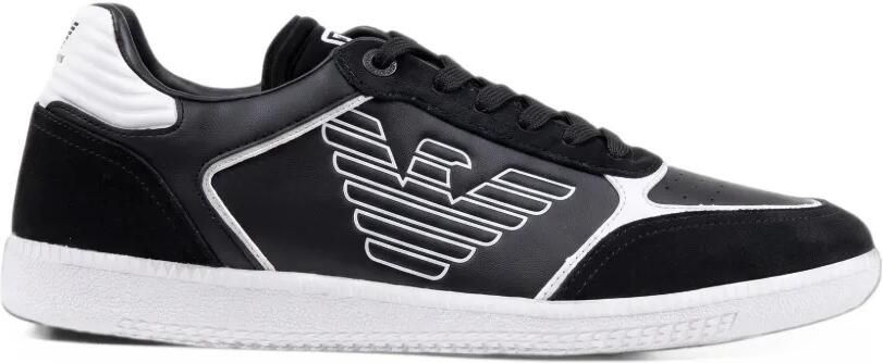 Ea7 Emporio Armani logo-detail leather sneakers Zwart