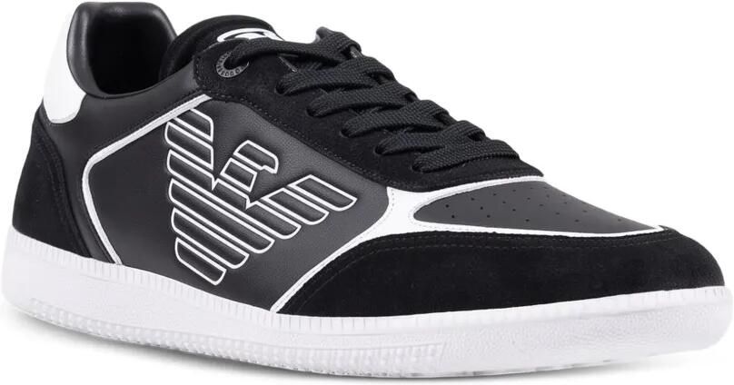 Ea7 Emporio Armani logo-detail leather sneakers Zwart