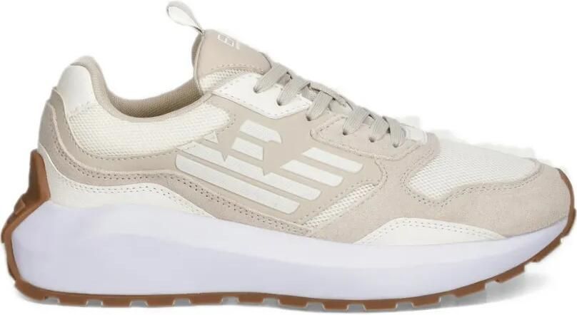 Ea7 Emporio Ar i logo-patch panelled sneakers Beige