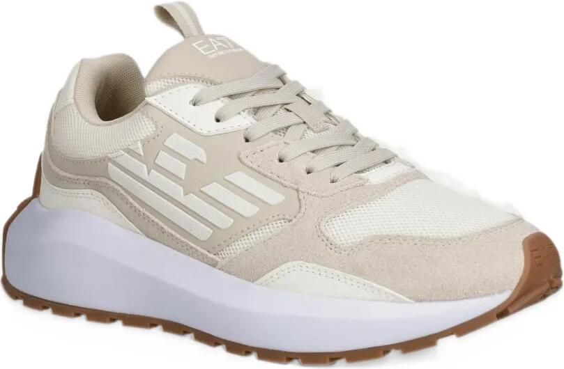 Ea7 Emporio Ar i logo-patch panelled sneakers Beige - Foto 3