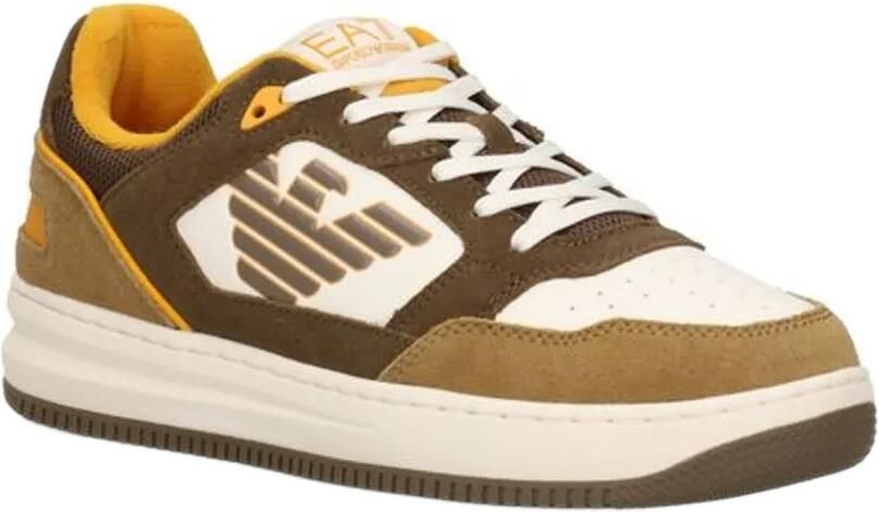 Ea7 Emporio Ar i logo-patch panelled sneakers Bruin - Foto 3