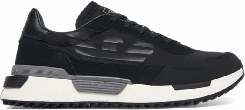 Ea7 Emporio Ar i logo-patch panelled sneakers Zwart
