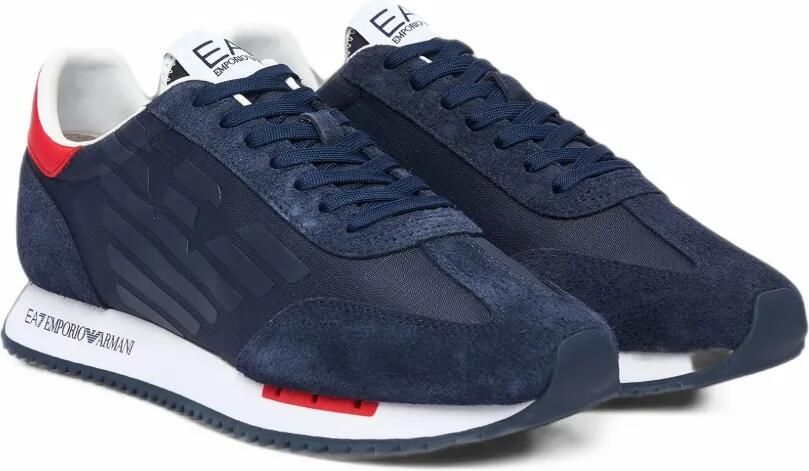 Ea7 Emporio Ar i logo-patch suede-panel sneakers Blauw - Foto 4