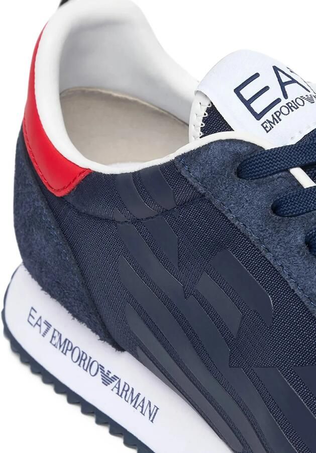 Ea7 Emporio Ar i logo-patch suede-panel sneakers Blauw - Foto 2