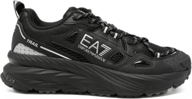 Ea7 Emporio Armani logo-print panelled sneakers Zwart