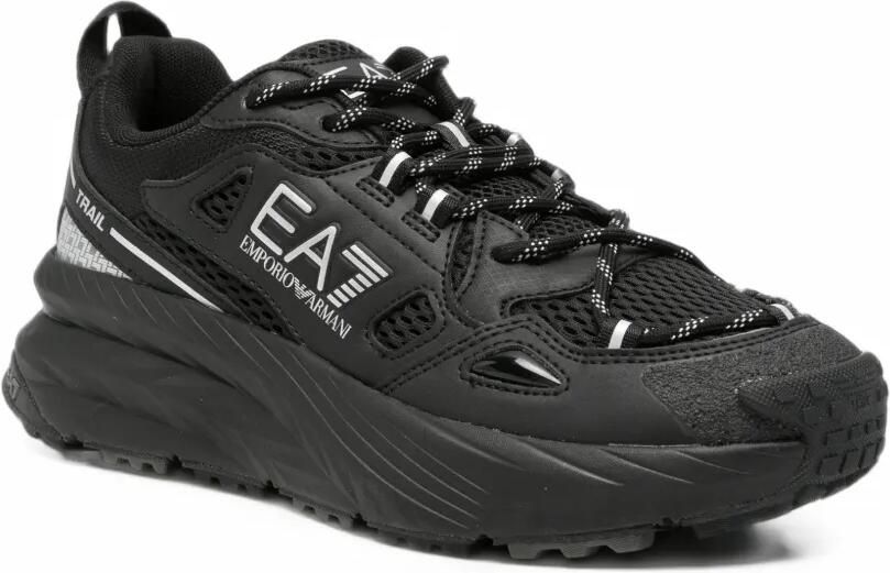 Ea7 Emporio Armani logo-print panelled sneakers Zwart - Foto 2