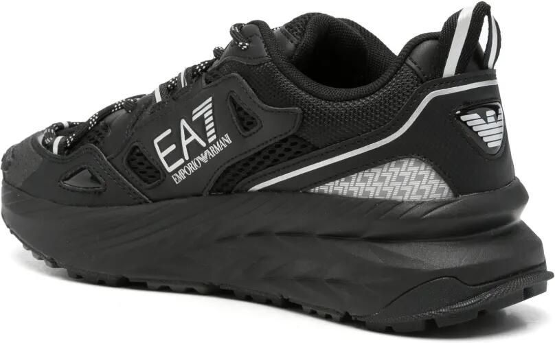 Ea7 Emporio Armani logo-print panelled sneakers Zwart - Foto 3