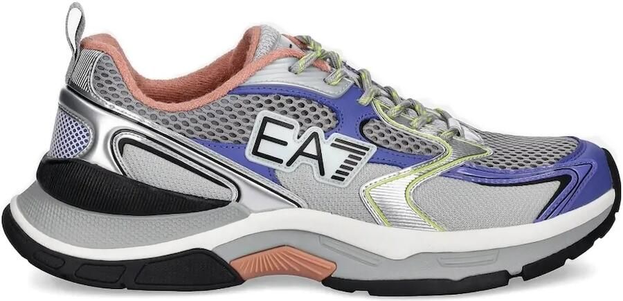 Ea7 Emporio Ar i Low-top sneakers met mesh vlakken en metallic-effect Grijs