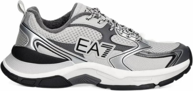 Ea7 Emporio Ar i mesh-panelled logo-print sneakers Grijs