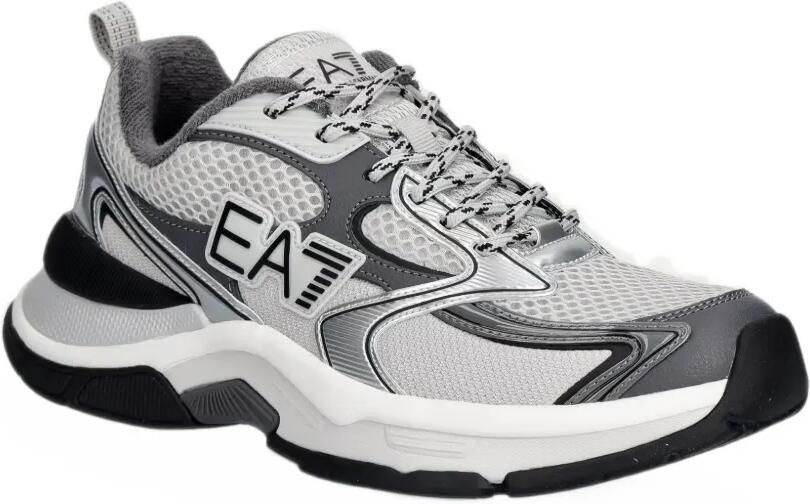 Ea7 Emporio Ar i mesh-panelled logo-print sneakers Grijs - Foto 2