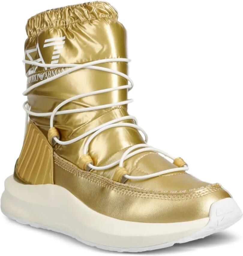 Ea7 Emporio Armani Metallic gewatteerde enkellaarzen R369 GOLD