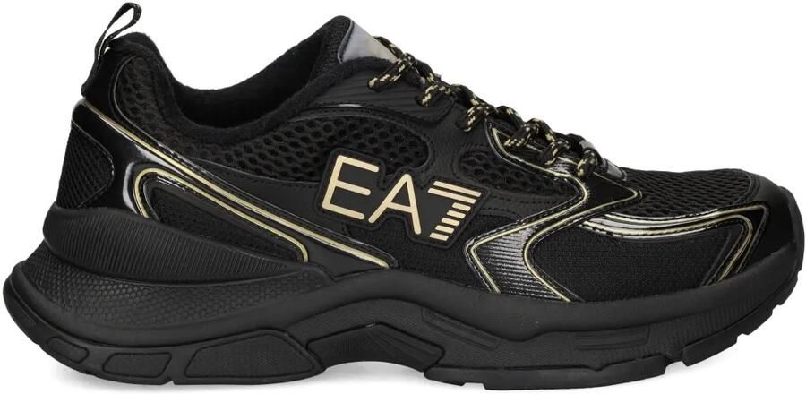 Ea7 Emporio Armani Predator low-top mesh sneakers met logo Zwart