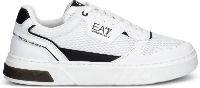 Ea7 Emporio Armani Premium Court logoprint sneakers Wit