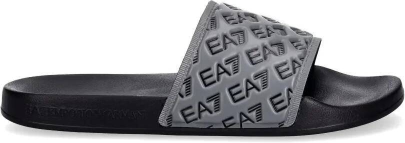 Ea7 Emporio Armani Slippers met logo-reliëf Grijs