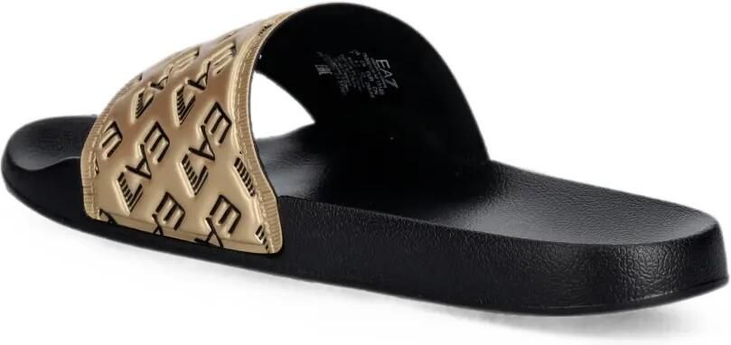 Ea7 Emporio Armani Slippers met logodetail Goud