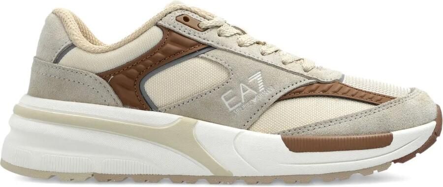 Ea7 Emporio Armani Sneakers met logo Beige