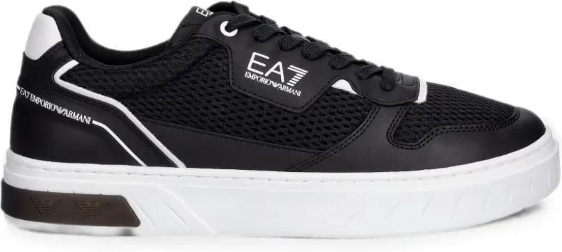 Ea7 Emporio Ar i Sneakers met logo-print en mesh vlakken Zwart