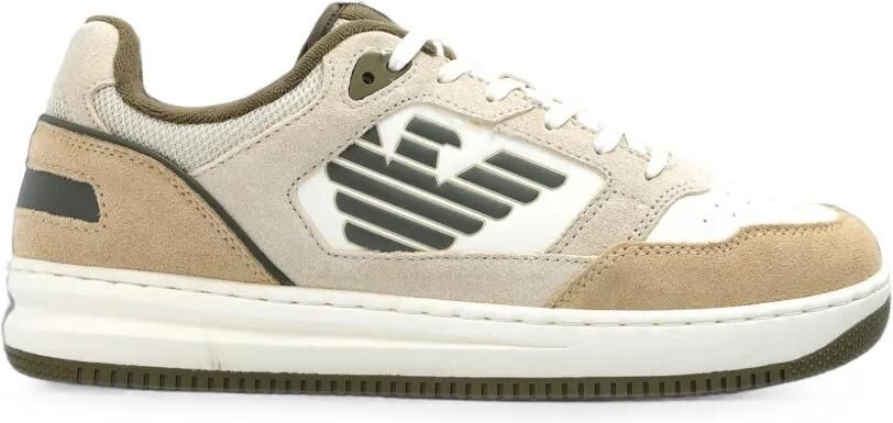 Ea7 Emporio Armani Sneakers met logopatch Beige
