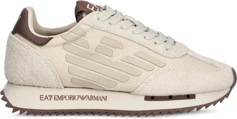 Ea7 Emporio Armani Sneakers met logopatch Beige