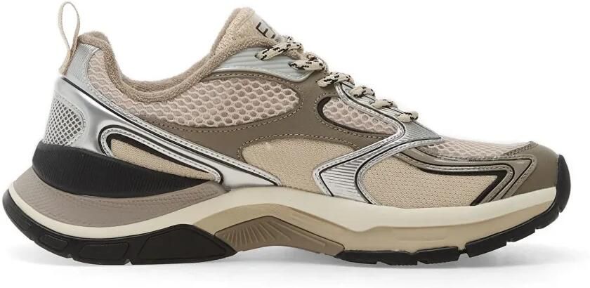 Ea7 Emporio Armani Sneakers met logopatch en mesh vlak Beige