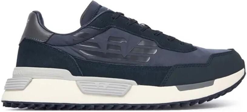 Ea7 Emporio Ar i Sneakers met logopatch en vlakken Blauw