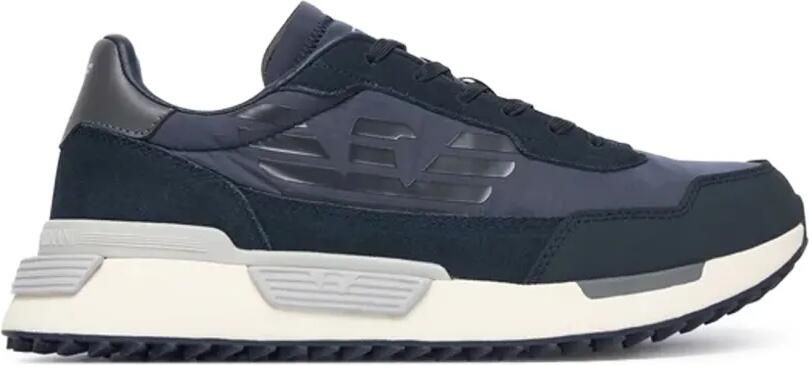 Ea7 Emporio Ar i Sneakers met logopatch en vlakken Blauw