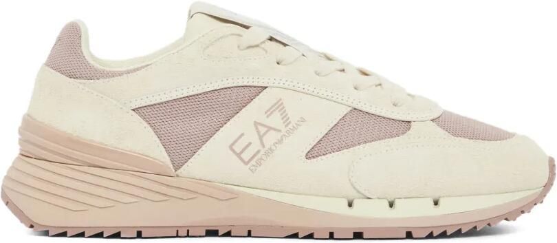Ea7 Emporio Armani Sneakers met mesh vlak en zool met textuur Beige